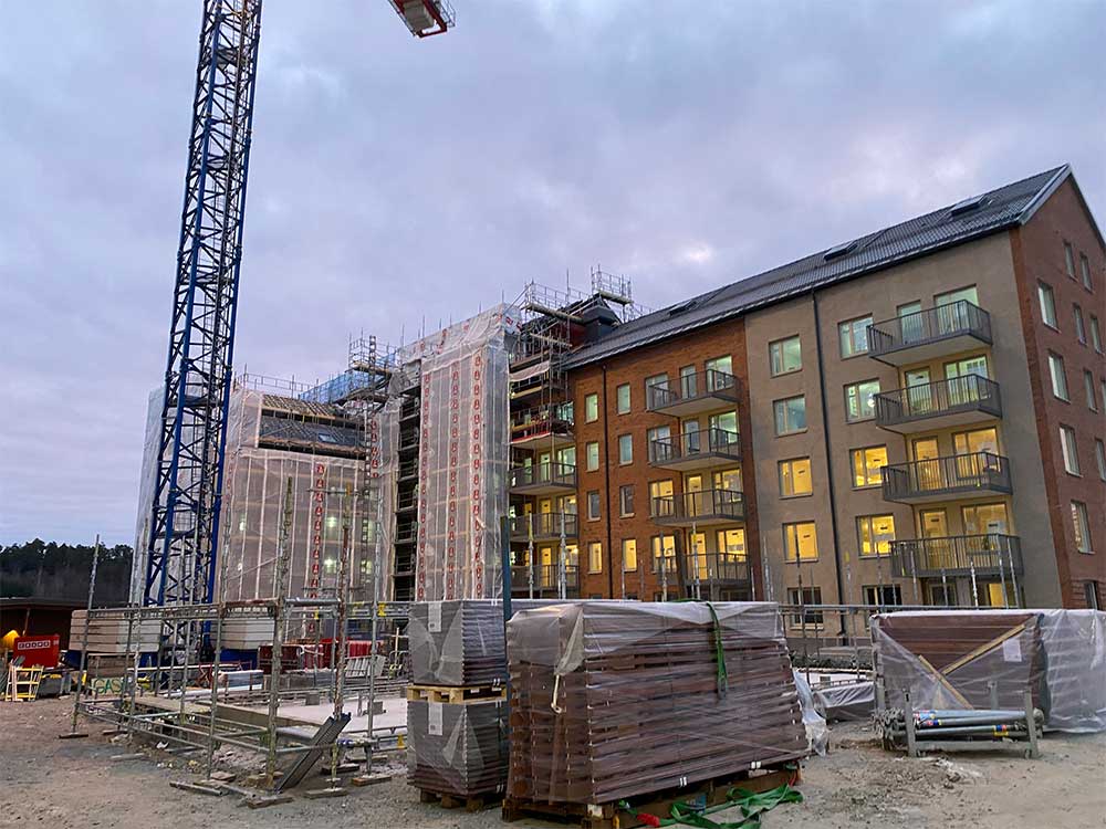 Projekt av en lägenhetsbyggnad